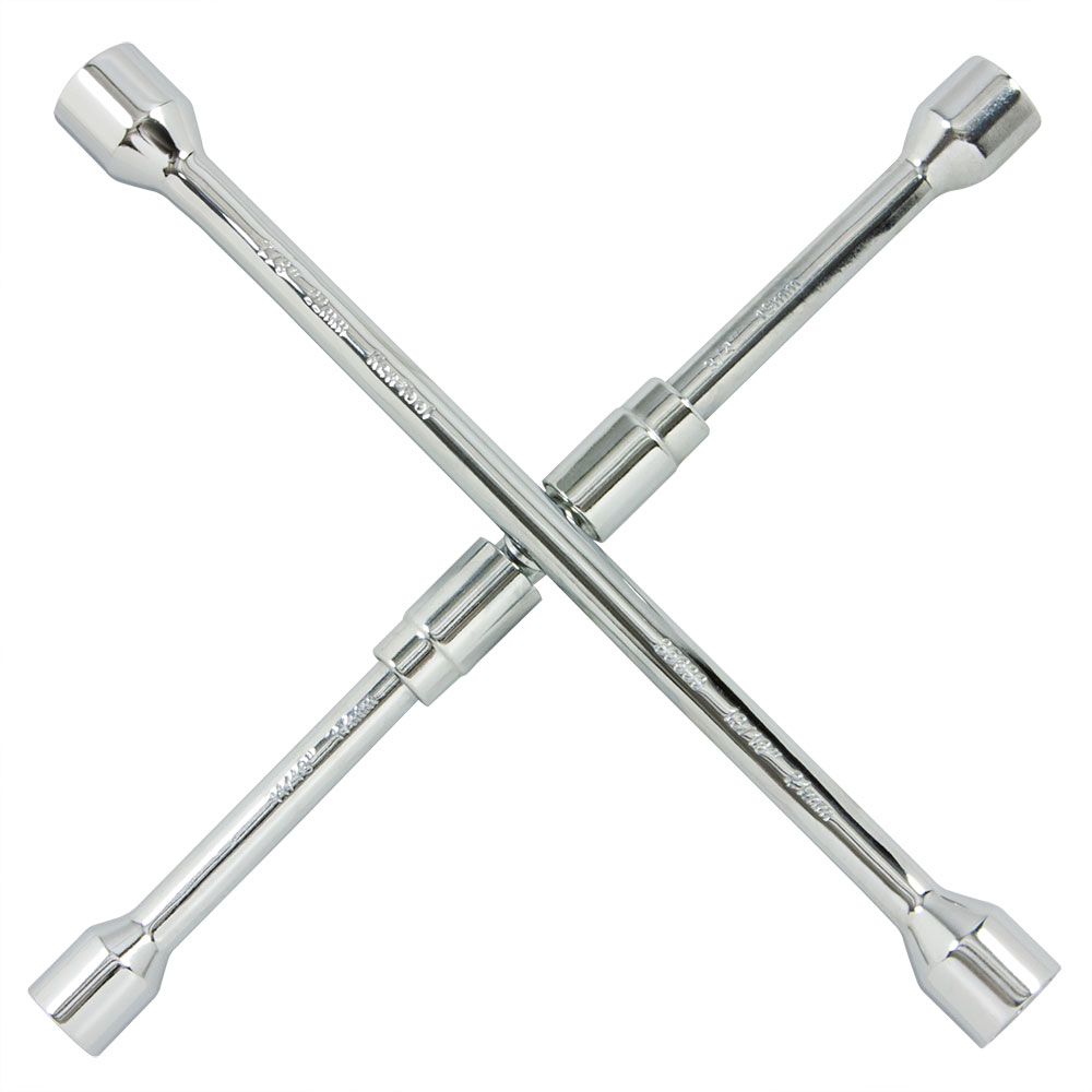 WORKPRO Universal Cross Lug Wrench 17/19, 21/22mm with Tire Lever and 4-Way Sockets Ideal for Repair Car 1/2 Drive Easy Storage & Labor-Saving 